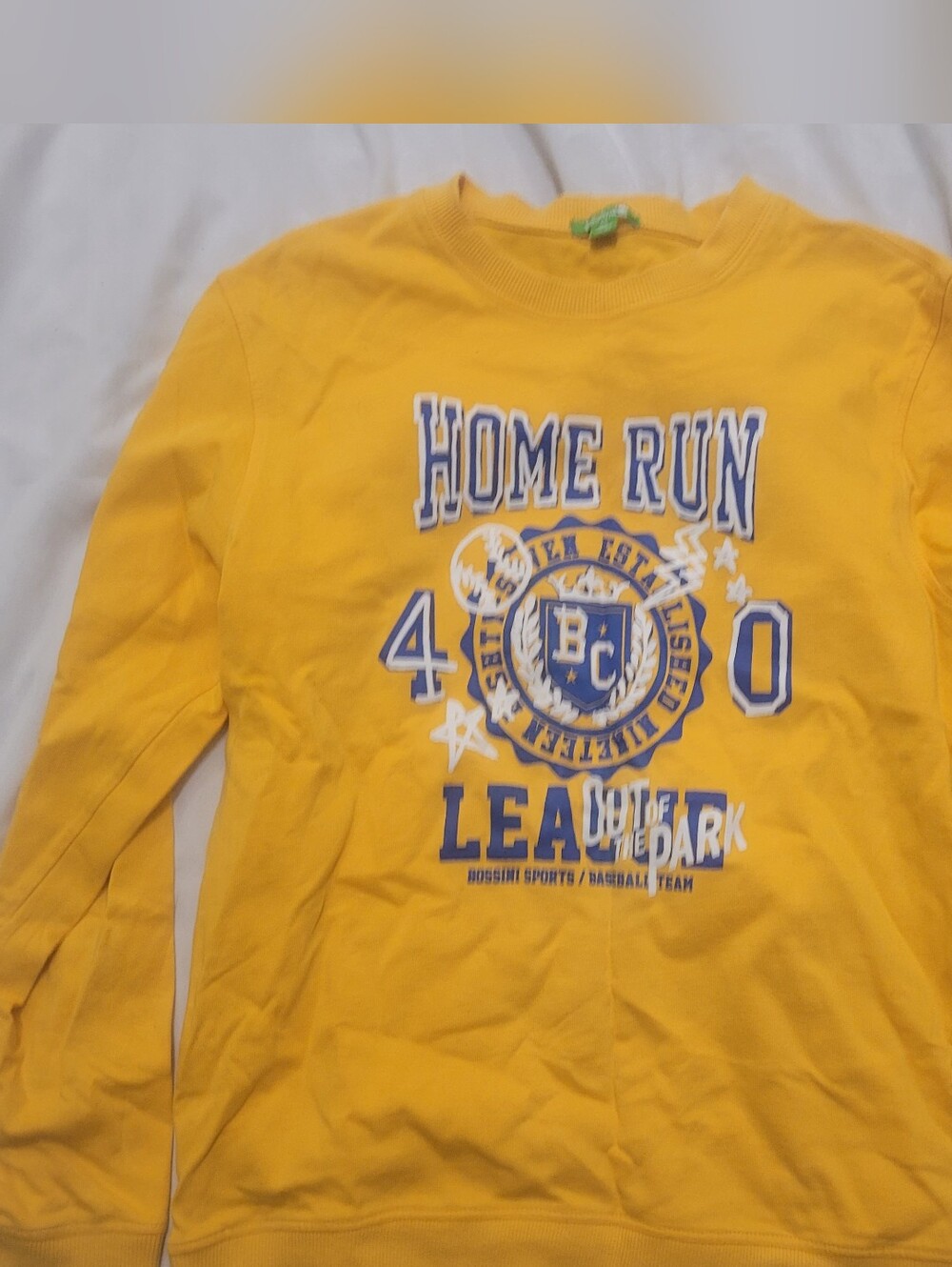 Unbranded Men's Yellow 'Home Run' Crewneck Sweater